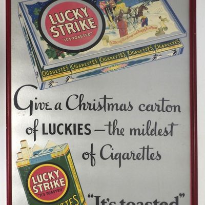 Sale Photo Thumbnail #343: Lucky Strike framed cardboard advertisement