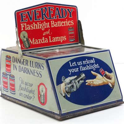 Sale Photo Thumbnail #148: Eveready tin country store display