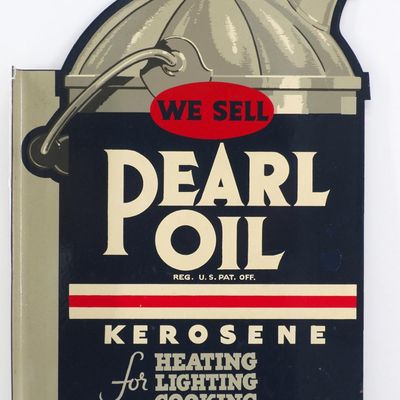 Sale Photo Thumbnail #220: We Sell Pearl Oil sign die-cut - WOW!