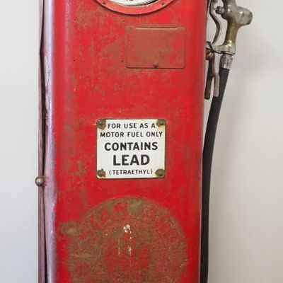 Sale Photo Thumbnail #358: Gilbert & Barker clock face Standard Oil gas pump