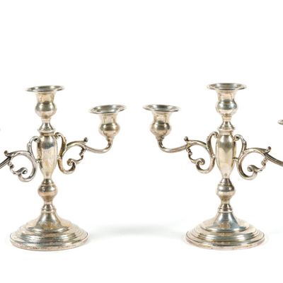 Sale Photo Thumbnail #56: Pair of Weighted Sterling Candelabra