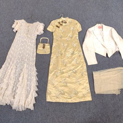 Sale Photo Thumbnail #296: Vintage Silk Kimono, Lace Dress & Lace Shawl