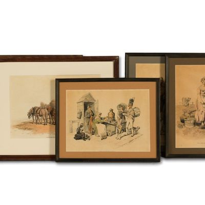Sale Photo Thumbnail #529: 5 Framed Book Plates