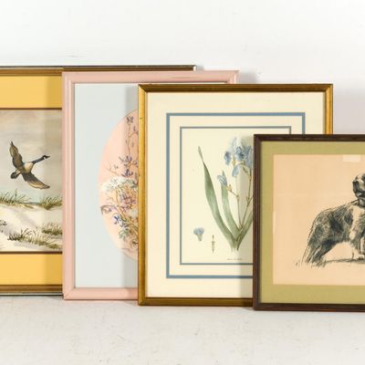 Sale Photo Thumbnail #361: 4 Framed Art Prints and Etchings