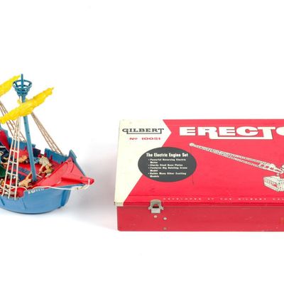Sale Photo Thumbnail #387: Ideal Toys Pirate Ship & Gilbert Erector Set No. 10051