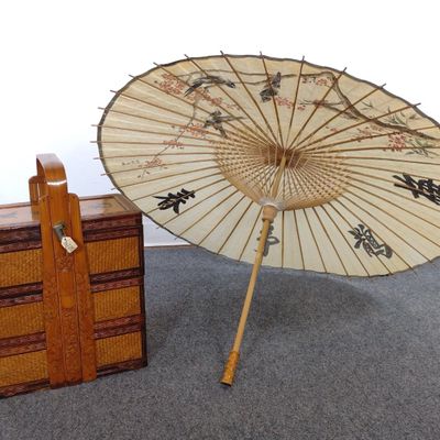 Sale Photo Thumbnail #232: Japanese Wedding Box & Vintage Chinese Parasol