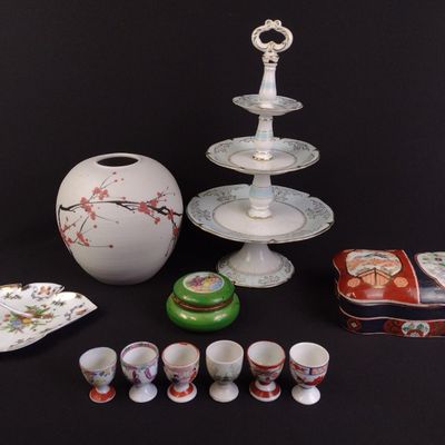 Sale Photo Thumbnail #67: Porcelain & Ceramics Incl. Signed Plum Blossom Vase