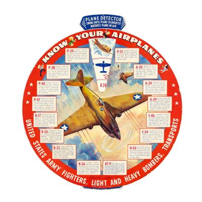 Sale Photo Thumbnail #19: World War II "Know Your Airplanes" ID Wheel Chart