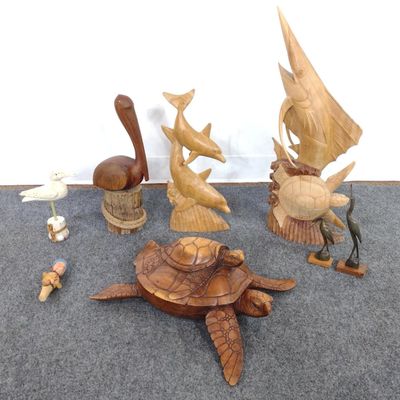 Sale Photo Thumbnail #168: 8 Hand Carved Nautical and Coastal Sculptures