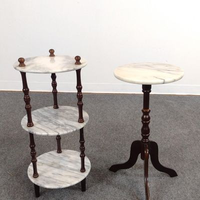 Sale Photo Thumbnail #108: 2 Marble Top Accent Stands