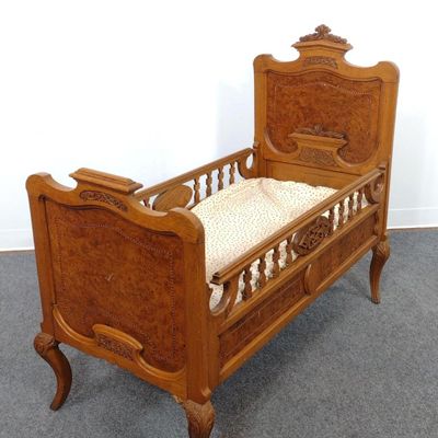Sale Photo Thumbnail #278: Victorian Inlaid Crib or Child's Bed