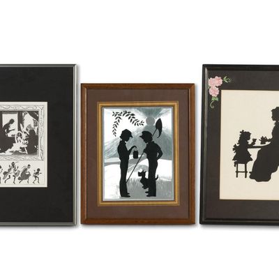 Sale Photo Thumbnail #531: 3 Vintage Framed Silhouette Art