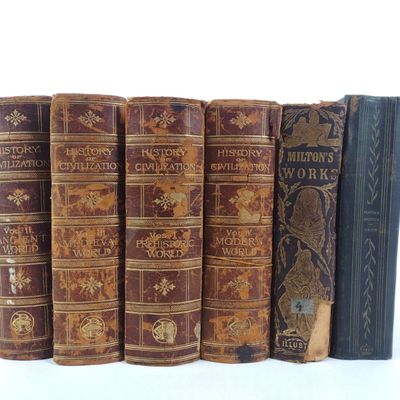 Sale Photo Thumbnail #394: 6 Antique Books Incl. History of Civilization Set