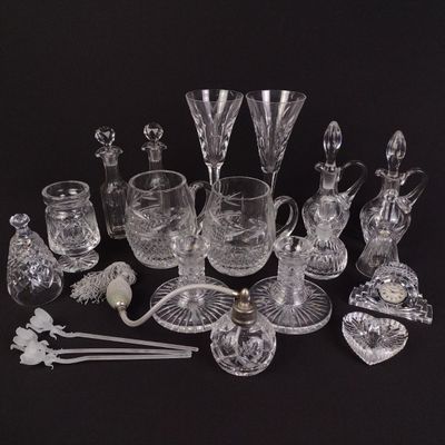 Sale Photo Thumbnail #485: 27 Pieces of Cut Glass Incl. Waterford