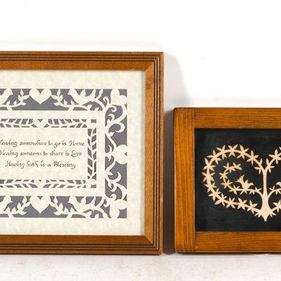 Sale Photo Thumbnail #440: 2 Framed Scherenschnitte