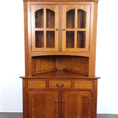 Sale Photo Thumbnail #325: Mission Style Corner Hutch Cabinet
