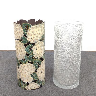 Sale Photo Thumbnail #66: Metal and Glass Floor Vases