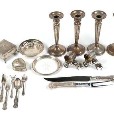 Sale Photo Thumbnail #48: Sterling Silver & Silver Plate