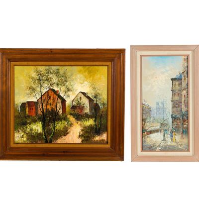 Sale Photo Thumbnail #124: 2 Framed Oil Paintings