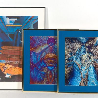 Sale Photo Thumbnail #365: 3 Framed Contemporary Art Prints