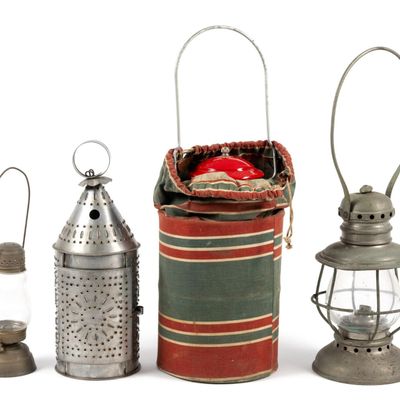 Sale Photo Thumbnail #339: 4 Vintage Lanterns Incl. Coleman 200A & Brass Skaters Oil Lantern