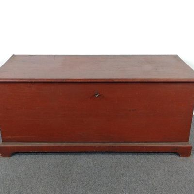 Sale Photo Thumbnail #353: Antique Red Painted Blanket Chest