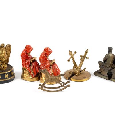 Sale Photo Thumbnail #299: 4 Sets of Bookends Incl. Marion Bronze Company