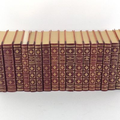Sale Photo Thumbnail #118: 17 "Fine Editions Press" Leather-Bound Volumes Incl. Dumas & Crane