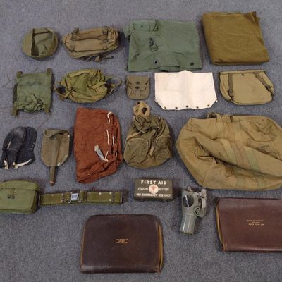 Sale Photo Thumbnail #402: 1970-80's Militaria Incl. Trench Shovel & Gas Mask