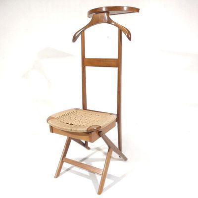 Sale Photo Thumbnail #400: MCM Wicker Seat Valet Chair
