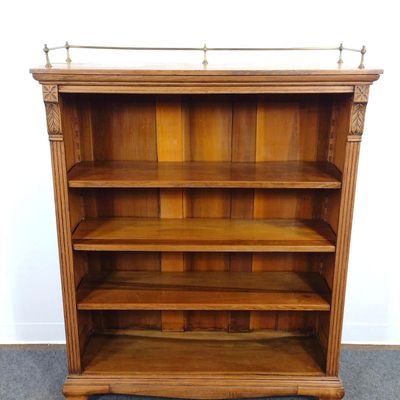 Sale Photo Thumbnail #243: Open Bookcase with Brass Gallery