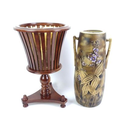 Sale Photo Thumbnail #173: Art Nouveau Style Vase & Bombay Co. Plant Holder