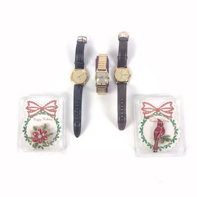 Sale Photo Thumbnail #480: 3 Wrist Watches & 2 Costume Pins