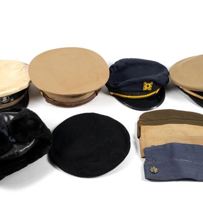 Sale Photo Thumbnail #416: 9 Vintage Hats incl. Naval Hats