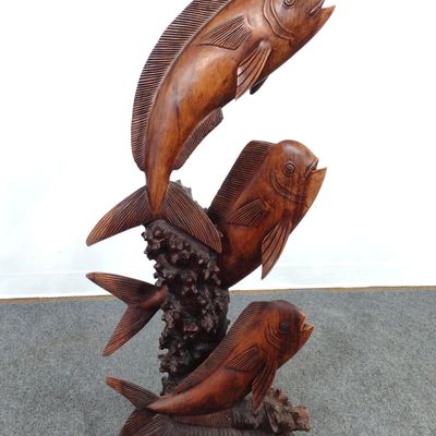 Sale Photo Thumbnail #107: Hand Carved Mahi-Mahi Wooden Sculpture