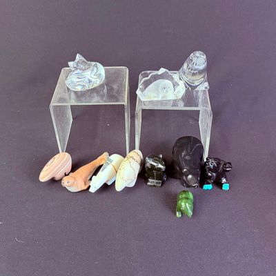 Sale Photo Thumbnail #434: Ceramic, Stone & Signed Glass Animals Incl. Spode & Steuben