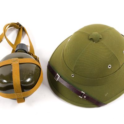 Sale Photo Thumbnail #515: North Vietnamese Helmet & Canteen