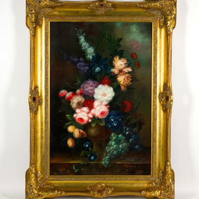 Sale Photo Thumbnail #317: Roland Floral Still Life Oil Painting