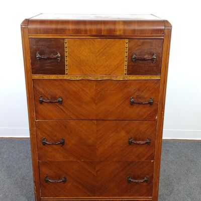 Sale Photo Thumbnail #220: Art Deco Waterfall Tall Chest of Drawers