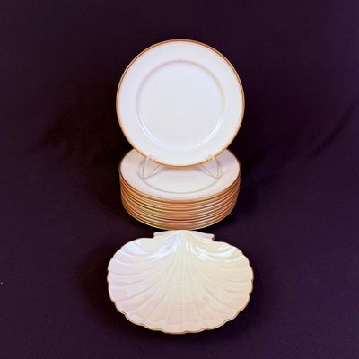 Sale Photo Thumbnail #468: 11 Lenox Salad Plates & Shell Dish