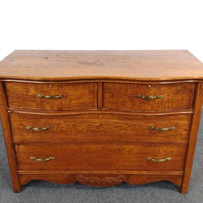 Sale Photo Thumbnail #158: Antique Oak Serpentine Dresser