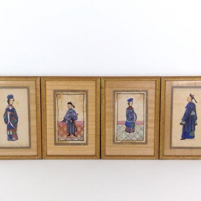 Sale Photo Thumbnail #69: 4 Chinese Export Paintings