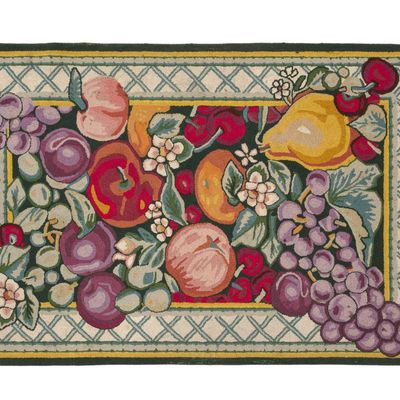 Sale Photo Thumbnail #393: 20th Century Fruit Decorated Hooked Rug