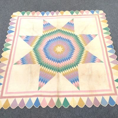 Sale Photo Thumbnail #269: Vintage Star of Bethlehem Patchwork Quilt