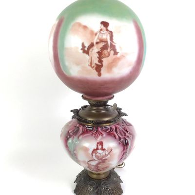 Sale Photo Thumbnail #128: Victorian Gone with the Wind Parlor Lamp