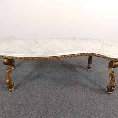 Sale Photo Thumbnail #152: Baroque Revival Marble Top Coffee Table