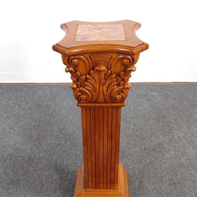 Sale Photo Thumbnail #154: Marble Top Column Pedestal Plant Stand
