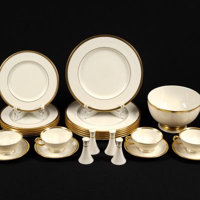 Sale Photo Thumbnail #14: Lenox Tuxedo Pattern Dinner Service