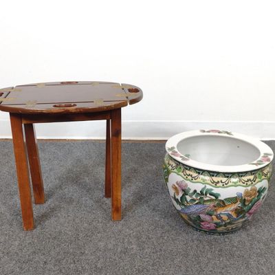 Sale Photo Thumbnail #217: Chinese Fish Bowl and Small Tea Table