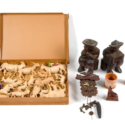 Sale Photo Thumbnail #388: Folk Art Carvings Incl. Animal Figurines
